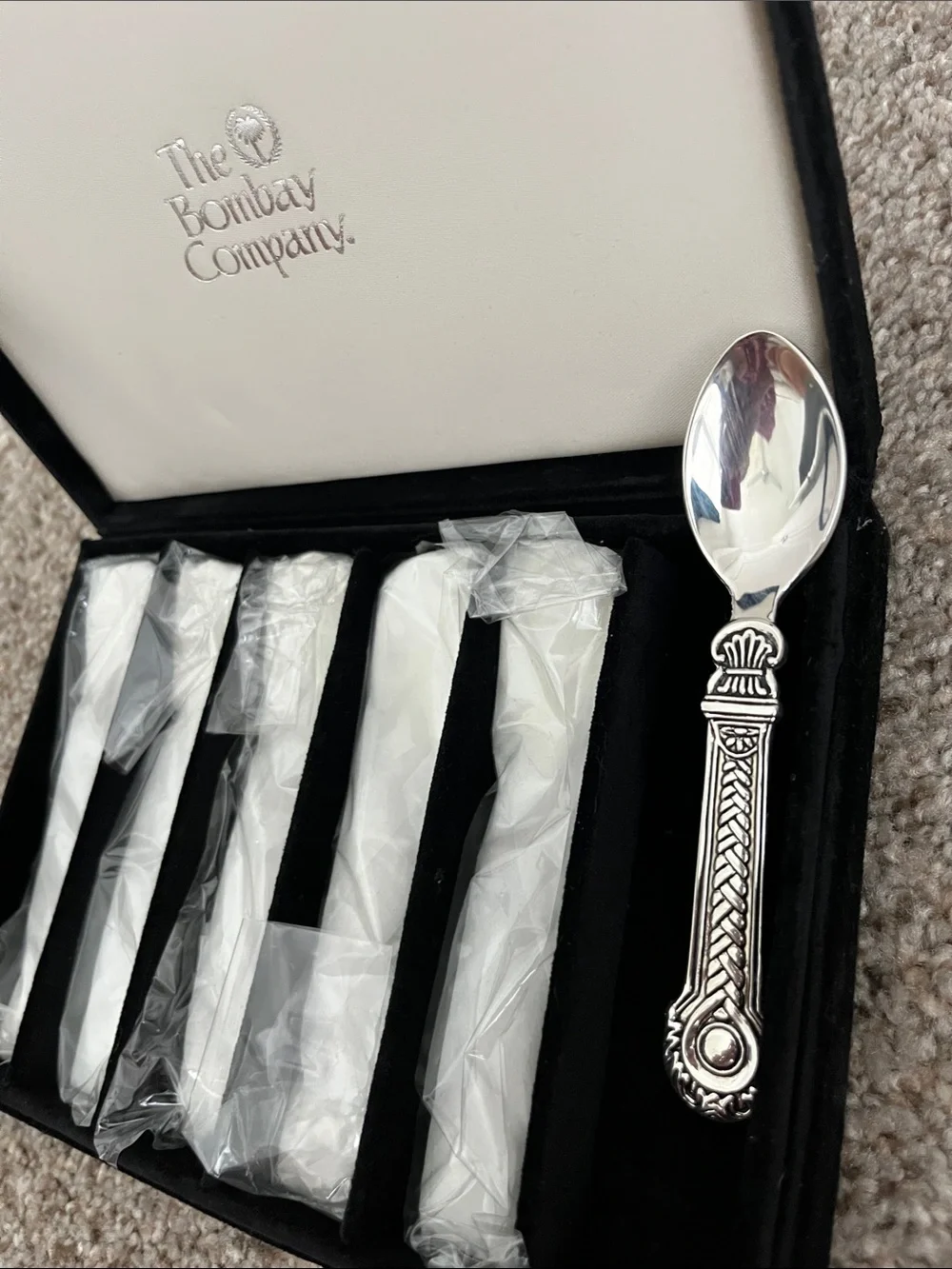 The Bombay Company Silver-Plate Ornate Serving Spoon - Silver Finish